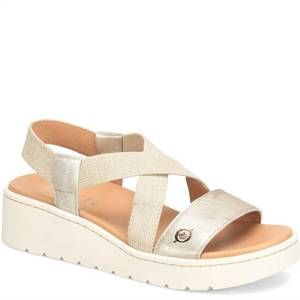 NEW BORN women's kasady metallic sandal in panna cotta
